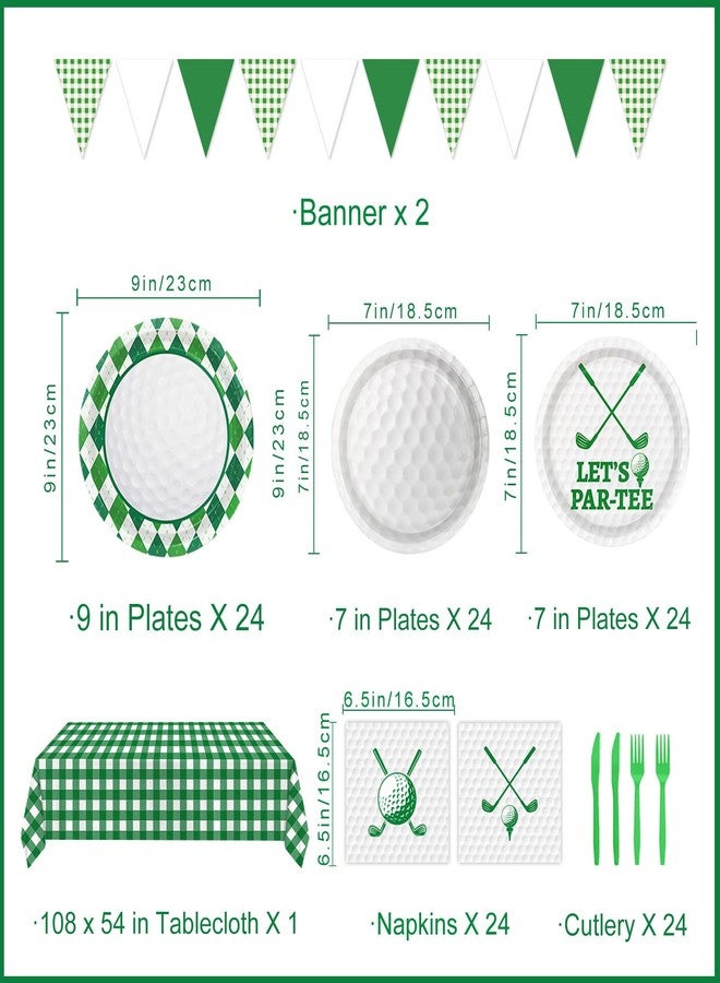LINHAXM Golf Party Decorations Include Plates, Napkins, Forks, Banner, Tablecloth - Sports Birthday or Baby Shower Golf Birthday Decorations, Serves 24 - Image 2